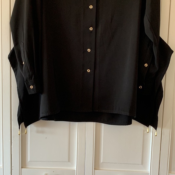 DIANE GILMAN DG2 BLACK BUTTON FRONT TUNIC - A LINE - SIZE SMALL - Picture 6 of 7